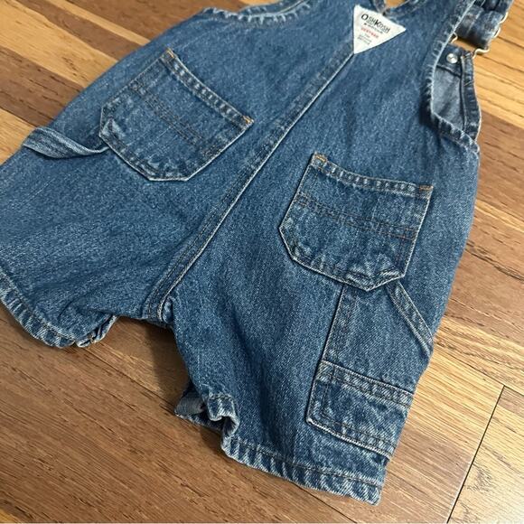 OshKosh B'gosh Infant Blue Denim Kids Overalls, Unisex, Vintage Look, Size 3-6m - Picture 9 of 12